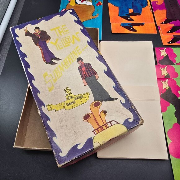 Vintage 1968 The Beatles Yellow Submarine Card Stationary With Box 15/18 DH1368 - Picture 4 of 11
